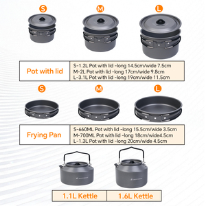 Ensemble complet de matériel de cuisine de camping, cuisinière de camping portable efficace <span class=keywords><strong>et</strong></span> ensemble de matériel de cuisine ; parfait pour la cuisine en camping - Product Image 3