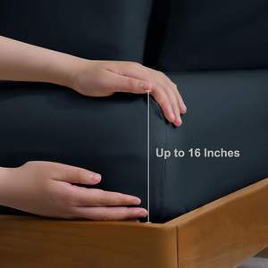 통기성 극세사 침구 세트 깊은 포켓 침대 시트 4 개 세트 - Product Image 4