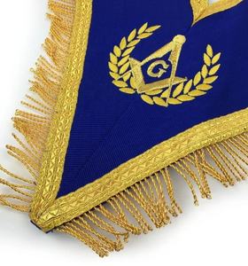 Wholesale Masonic Blue Lodge <b>Apron</b> With Fringe Collar, Gauntlets Cuff <b>Apron</b> Set Masonic Past Master <b>Apron</b> - Product Image 3