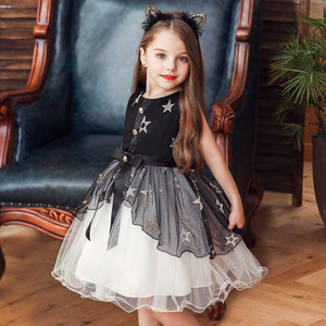 Girls Princess Dress Red Tulle Skirt Stage Performance Costume Summer 2019 - Product Image 2