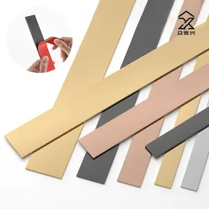 Wall Decorative Tile Trim Mirror Molding Gold Stainless Steel Self Adhesive Tile Trimming Strip