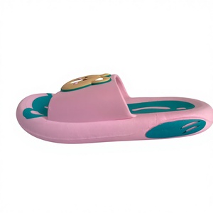 Pink Cartoon Bear Slides <b>Open</b> <b>Toe</b> EVA Outsole Anti-Slippery All Seasons Home <b>Slippers</b> - Product Image 2