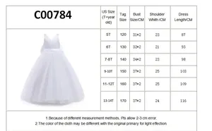 <span class=keywords><strong>Vestido</strong></span> elegante con lazo grande para niñas, <span class=keywords><strong>vestido</strong></span> <span class=keywords><strong>blanco</strong></span> para niña adolescente, ceremonia de primera comunión, bata larga, ropa para niños, vestidos de boda con cuello en V - Product Image 6