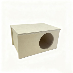Nido de madera para hámster, casa rectangular duradera para mascotas de interior, tamaño pequeño - Product Image 2