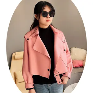 Janefur Spring Women Fashion Western Real Leather Biker Jacket Ladies Leather Crop Leather Jacket UK