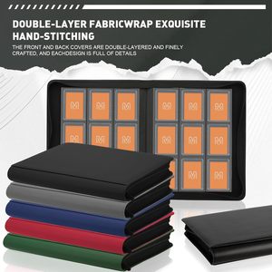 Classeur de cartes à collectionner personnalisé en cuir PU noir à 9 pochettes, fermeture éclair, pages intérieures en PP imperméables, marque pour collection de cartes - Product Image 2