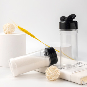 Bouteille d'assaisonnement en PET <span class=keywords><strong>de</strong></span> 100 ml en gros avec double bouchon à clapet, pot à épices transparent, récipient <span class=keywords><strong>de</strong></span> rangement <span class=keywords><strong>de</strong></span> cuisine pour poivre et sel - Product Image 5