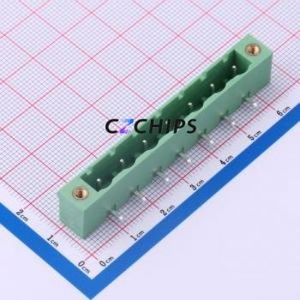 DB2ERM-7.62-7P-GN-S Plug-in Terminal Block Bent Lead Through Hole,P=7.62mm Board-to-Board / Socket - Closed Screw Fixing 1x7P - Product Image 1