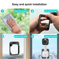Caméra de sécurité domestique intelligente 2K à double objectif haute définition, sans perforation, WiFi, pour intérieur