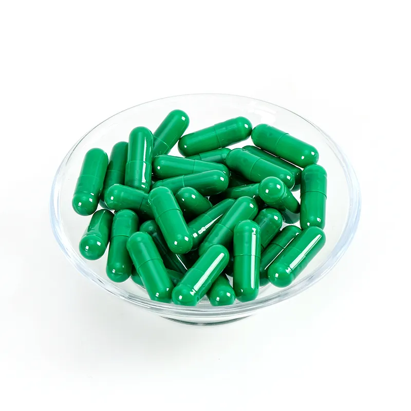 Guscio di capsula vegetale vuota misura 000 00 0 1 2 3 integratori alimentari di cellulosa vegana Capsule di amido verde HPMC