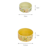 Mangeoire pour animaux de compagnie Chiot Style Scrawl No Spill Graffiti Pattern Bol à riz pour animaux de compagnie Bol en céramique pour chien et chat Bol en céramique imprimé coloré pour animaux de compagnie