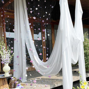 Sfondo bianco matrimonio tessuto decorazione della tenda foresta Chiffon tessuto disposizione sfondo tessuto tenda soffitto arco - Product Image 3