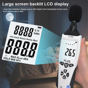 Tragbares Digitales Multifunktions-Umweltmessgerät für Innenräume zur Messung von Schallpegel, Licht, Luftgeschwindigkeit, Luftfeuchtigkeit und Temperatur - Product Image 4