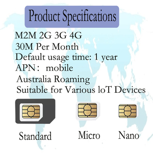 Trong Úc IOT Chuyển Vùng <span class=keywords><strong>Sim</strong></span> Thẻ M2M Dữ Liệu <span class=keywords><strong>Sim</strong></span> Thẻ Với 30M Mỗi Tháng Tổng Số Cho 12 Tháng Cho GPS Pet Tracker IOT Thiết Bị - Product Image 5