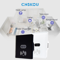 CNSKOU US EU Luminaire mural intelligent étanche à poteau unique 10A Connectivité Wi-Fi Utilisation domestique Capteur infrarouge Panneau en verre et PC 240V