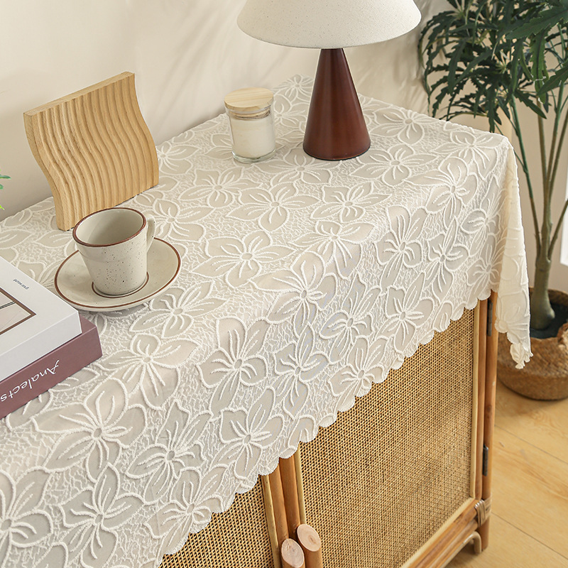 Floral gauze tablecloth