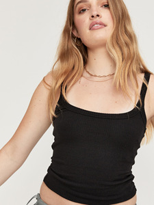 Débardeur côtelé personnalisé pour femme, style camisole courte, décontracté d'été, avec logo sérigraphié - Product Image 4