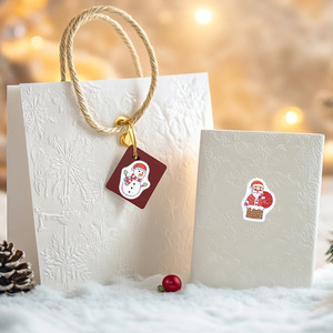 Etichette Adesive Natalizie Rotonde Tagliate al Laser, Adesivi Personalizzabili e Sigilli per Biglietti Regalo - Product Image 3