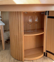 Table à manger ovale extensible en bois massif, moderne, écologique, imperméable, assemblée, multifonctionnelle, pour la maison, le restaurant, les conférences