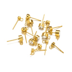 20 pezzi in acciaio inox 3 4 5 6mm zircone orecchini Post con gancio per fai da te orecchini per fare gioielli prodotti all'ingrosso - Product Image 4