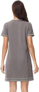Batas con <span class=keywords><strong>cremallera</strong></span> para mujer, vestido de <span class=keywords><strong>Casa</strong></span> de manga corta, albornoz corto de punto, ropa de dormir con bolsillos - Product Image 5