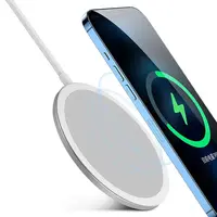 Resmi magsafe manyetik kablosuz şarj iPhone 12 orijinal 15W QI Chargeur Cargador şarj istasyonu cep mıknatıs şarj
