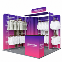 Stand d'exposition modulaire personnalisé en aluminium avec tissu tendu, portable et réutilisable pour la promotion de votre marque lors des salons