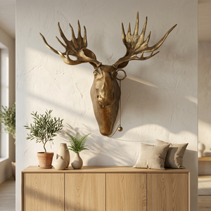 AK Brass Senior Philosopher Stag Cara decorativa en Metal Decoración para el hogar Colgante de pared Decoración para el hogar - Product Image 2