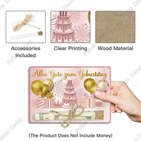 Alman ahşap para kart tutucu çiftlik oturma odası dekor ev kilise veya parti şömine için tüp ile hediye