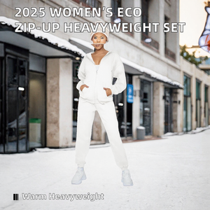 2025 Winter Fashion Womens Full Zip Up Heavyweight Breathable Eco Friendly Hoodie <b>Tracksuit</b> Set Long Sleeve Workout Gym 2026 - Product Image 2