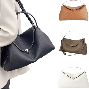 Bolsos de Hombro Cruzados de Cuero Genuino de Alta Calidad para Mujer, Estilo Retro de Lujo, con Cierre, Diseño Portátil, Grandes y Elegantes - Product Image 1