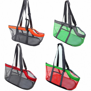 Sac de transport portable pour animaux de compagnie en maille respirante, pour petits chiens et chats, gris, orange, rouge, vert - Product Image 1
