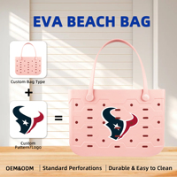 Sac de plage en EVA pratique avec logo personnalisé, grand espace de rangement, sac en caoutchouc imperméable, facile d'entretien et de nettoyage