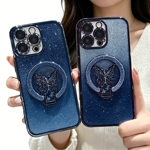 Custodia per telefono antiurto di lusso in TPU con glitter galvanizzato <span class=keywords><strong>e</strong></span> supporto magnetico a farfalla per <span class=keywords><strong>iPhone</strong></span> 15/14/13/12/<span class=keywords><strong>11</strong></span>/16 <span class=keywords><strong>Pro</strong></span> <span class=keywords><strong>Max</strong></span> da ragazza - Product Image 6
