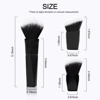 Pinceaux de maquillage synthétiques interchangeables 3 en 1 avec têtes magnétiques, ensemble de pinceaux portables personnalisables avec boîte