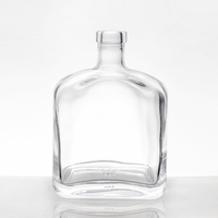Bouteille de spiritueux en verre transparent de luxe de 700 ml et 750 ml pour whisky, gin, rhum, fabricant de bouteilles en verre sur mesure OEM