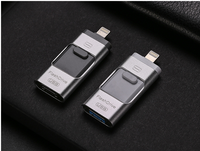 Stik USB Flash Drive 4-in-1 128GB, untuk ponsel Android, komputer, PC-mudah, Penyimpanan Data & berbagi dengan antarmuka USB 2.0