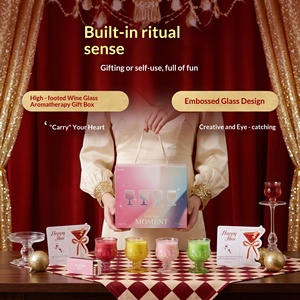 Wine Glass Shaped Scented <b>Candle</b> Set 4 Pack Aromatherapy Soy Wax <b>Candles</b> For Home Decor And Gift Giving - Product Image 4