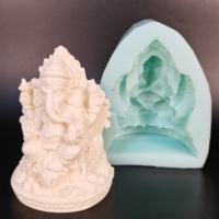Moule en silicone TS0156 pour la création de statues en résine, ciment ou plâtre, représentant le dieu Ganesha, le dieu éléphant.