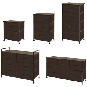 Wood Top Steel Frame and Fabric Drawers Dresser Storage Tower Fabric storage cabinet