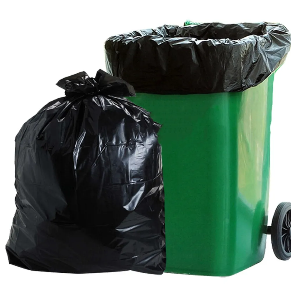 Custom Wholesale With Own Logo Kitchen Garbage Bag Black Household Trash Bags On Roll bolsas de basura