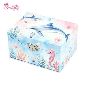 Caja Musical de <span class=keywords><strong>Sirena</strong></span> al por Mayor para Niñas con Cajones y Espejo, Caja de Música con Temática Oceánica, Regalo de Cumpleaños para Niños - Product Image 2