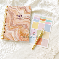 Planificateur 2023, carnet d'objectifs, fixer un Budget, des habitudes d'entraînement, moniteur d'humeur, calendrier annuel, mensuel, hebdomadaire, quotidien, carnet de notes, Journal