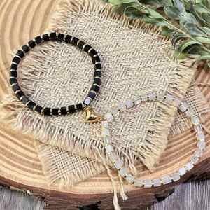 Pulsera Natural de Cuentas de Vidrio Coloridas, Piedra Antiestrés, Artículo Innovador Elección de Influencers, Fabricación de Muestras Personalizadas - Product Image 1