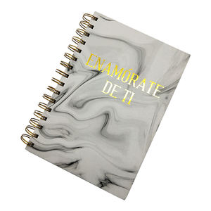 Carnet de notes à spirale en papier doré populaire, logo personnalisable, écologique, couverture rigide en PP/papier, pages lignées, pour étudiants - Product Image 4