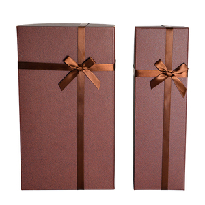 Biểu Tượng Tùy Chỉnh Cứng Nhắc Carton Rượu Vang Đỏ Chai Duy Nhất Hộp Ribbon Trang Trí Nước Hộp Thủy Tinh Hình Chữ Nhật Carton Với Pe Khay Được Xây Dựng Trong - Product Image 2