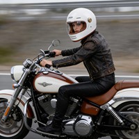 Casque de moto intégral rétro en ABS avec doublure en daim et double visière miroir