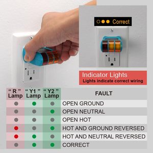 ALLOSUN Analizador de Enchufes Eléctricos de Alta Precisión, Probador de Circuitos de 95-125 VCA, Detector de Cableado con Fallos, 6 LED Visuales - Product Image 4