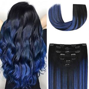 Extensions à clips 100% cheveux humains vierges Remy du Cambodge, effet naturel, volume complet, double trame machine - Product Image 2