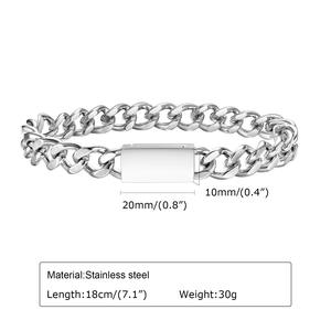 특수 마그네틱 걸쇠가있는 남성용 스테인레스 스틸 쿠바 링크 팔찌 10mm 너비 - Product Image 3